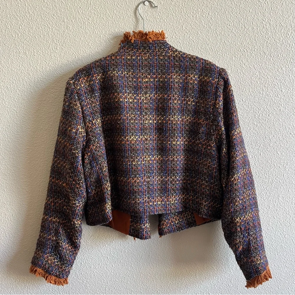 Jessica London Multicolor Tweed Blazer with Fringe - Picture 8 of 13